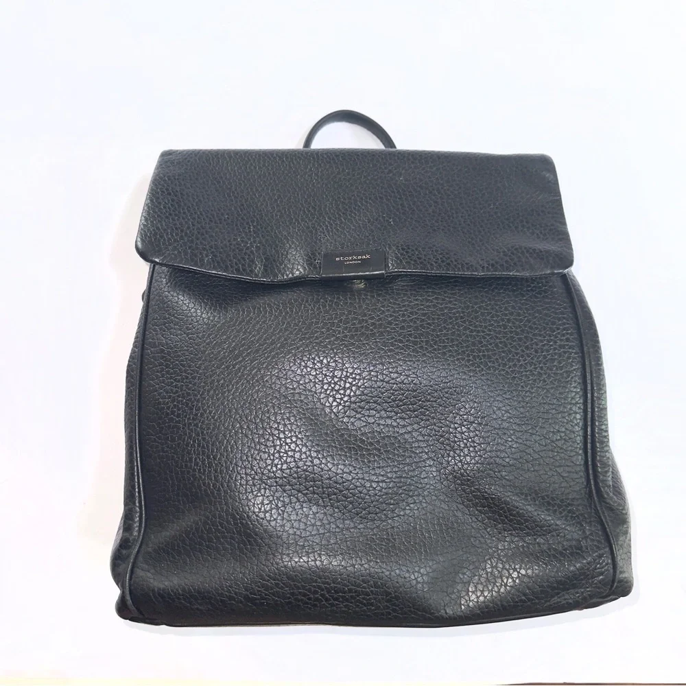 Storksak St. James Leather Convertible Diaper Backpack Black - Picture 3 of 11